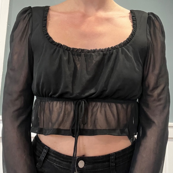 Express vintage long sleeve crop top - S/M - Picture 4 of 4